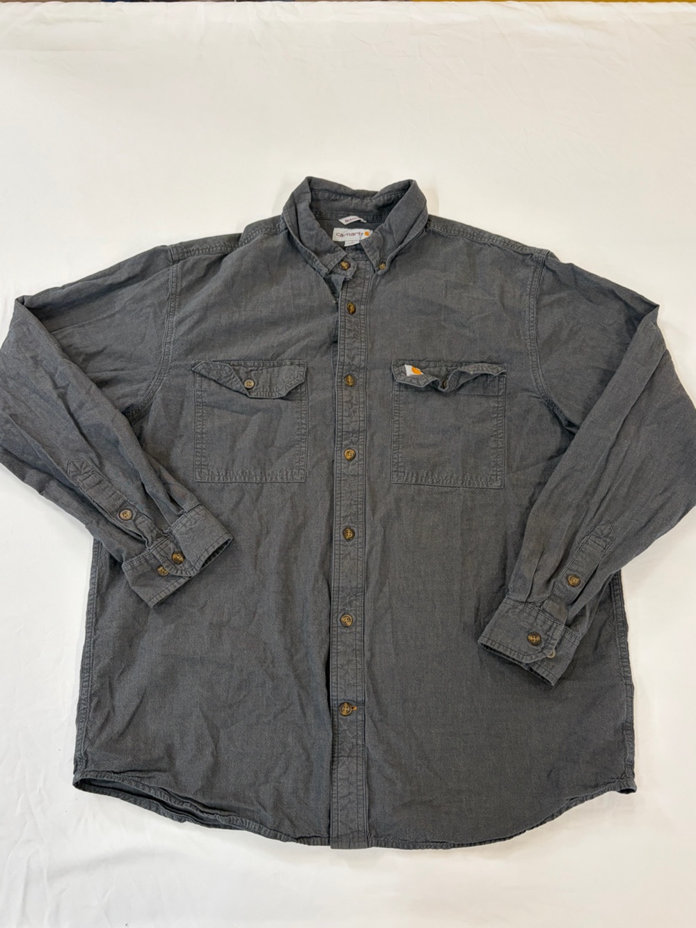 Carhartt Men's Button-Front Shirt Jacket - Charcoal Large